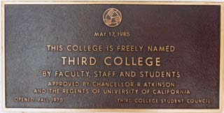 Plaque that still that still hangs in front of the TMC Administration Building